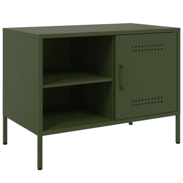 TV-skåp 2 st olivgrön 68x39x50,5 cm stål