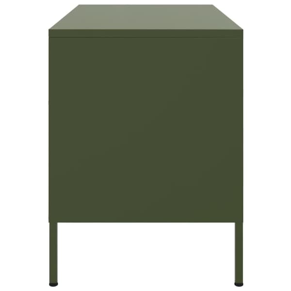 TV-skåp 2 st olivgrön 68x39x50,5 cm stål