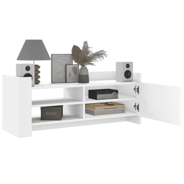 tv-bord 100x35x40 cm konstrueret træ hvid
