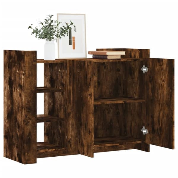 skænk 100x35x75 cm konstrueret træ røget egetræsfarve
