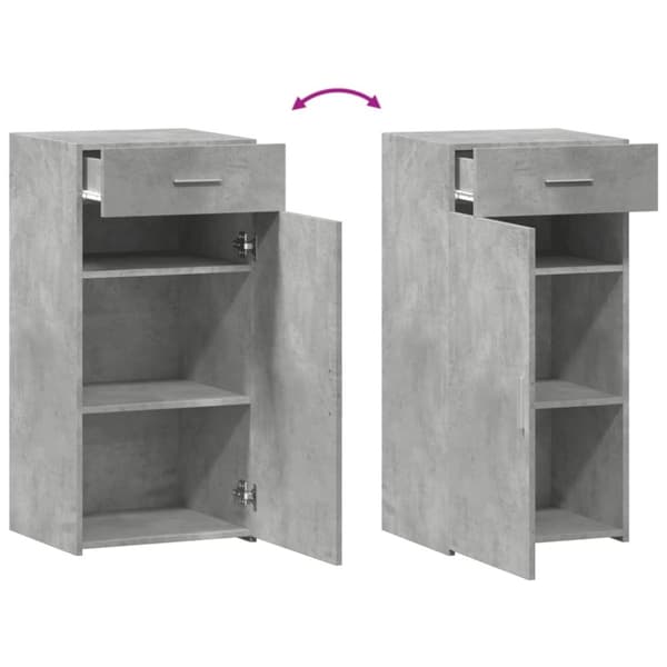 skab 45x34x93 cm konstrueret træ betongrå