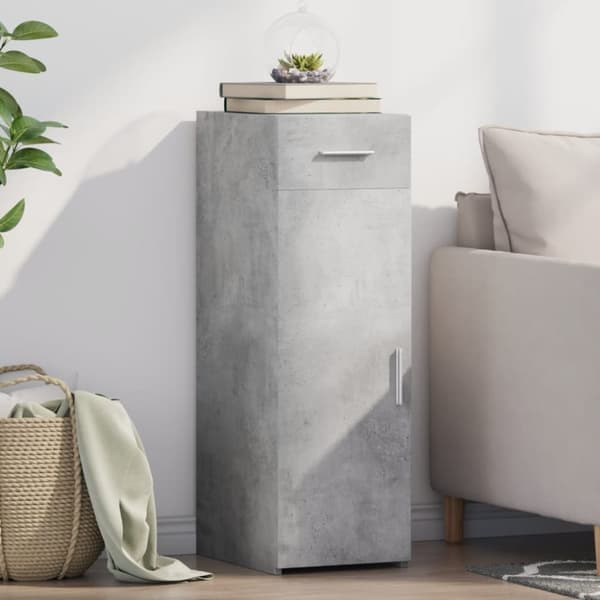 reol 30x42,5x93 cm konstrueret træ betongrå