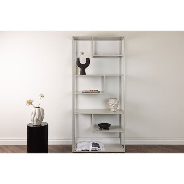 Staal hylle 6 hyller beige.