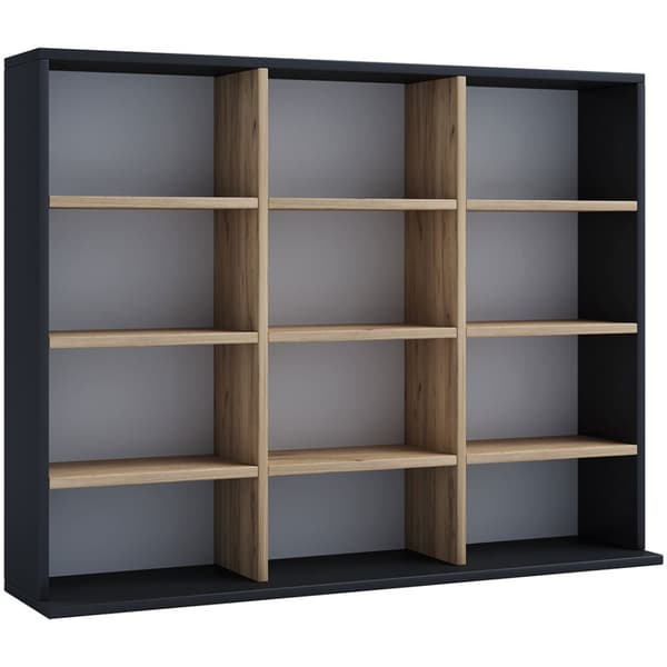 MegosaL reol 12 hylder sort, eg dekor.