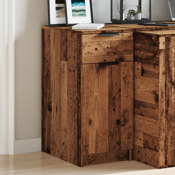 skab til skrivebord 33x50x75 cm konstrueret træ antikt træ