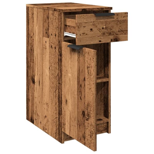 skab til skrivebord 33x50x75 cm konstrueret træ antikt træ