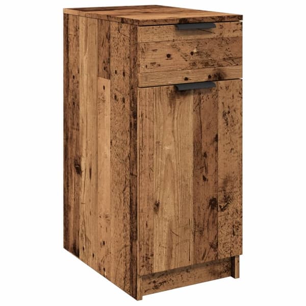 skab til skrivebord 33x50x75 cm konstrueret træ antikt træ
