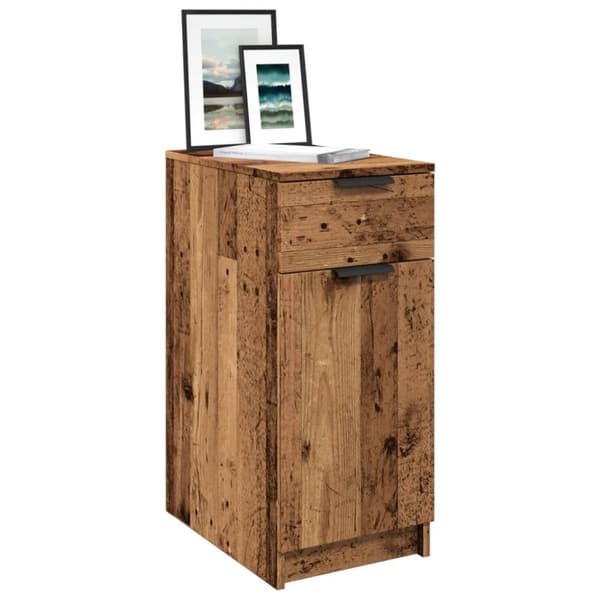 skab til skrivebord 33x50x75 cm konstrueret træ antikt træ