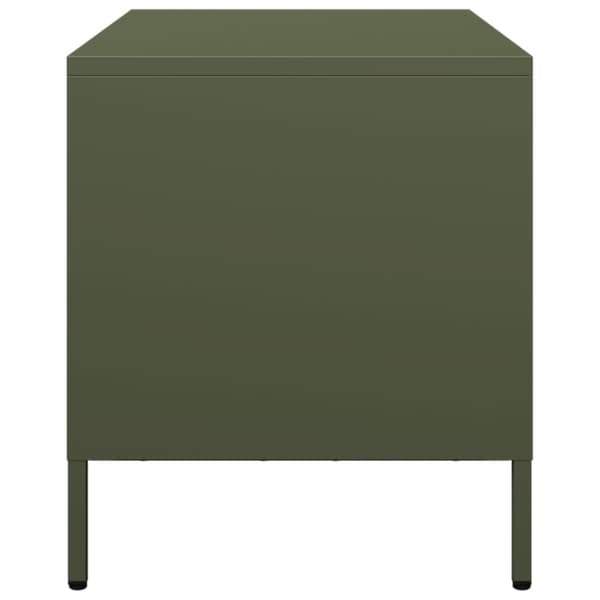 tv-bord 68x39x43,5 cm koldvalset stål olivengrøn