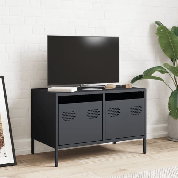 tv-bord 68x39x43,5 cm koldvalset stål antracitgrå