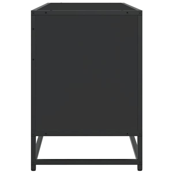 Tv-bänk svart 100x35x50 cm konstruerat trä och metall