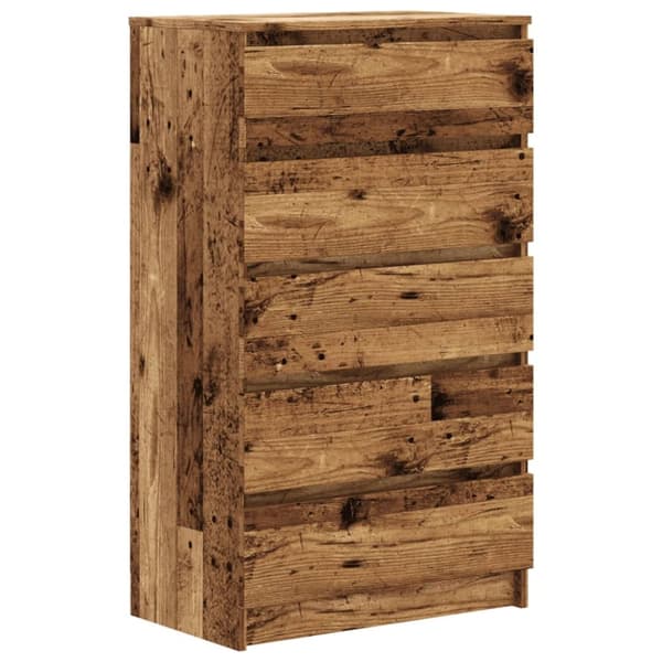 kommode 60x36x103 cm konstrueret træ antikt trælook