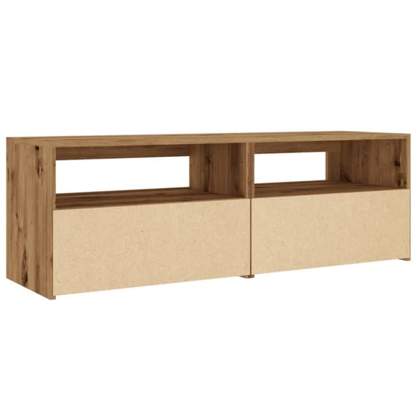 tv-bord med LED-lys 120x35x40 cm konstrueret træ kunsteg