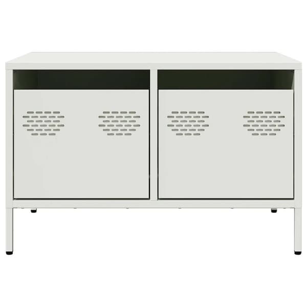 tv-bord 68x50x43,5 cm koldvalset stål hvid
