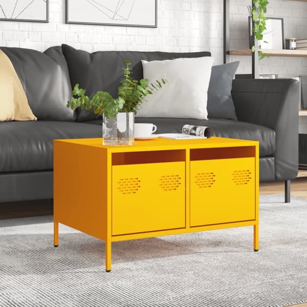 tv-bord 68x50x43,5 cm koldvalset stål sennepsgul