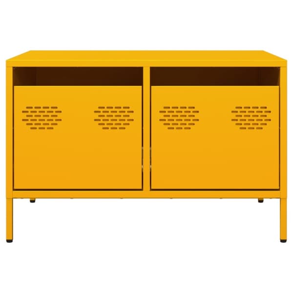 tv-bord 68x50x43,5 cm koldvalset stål sennepsgul