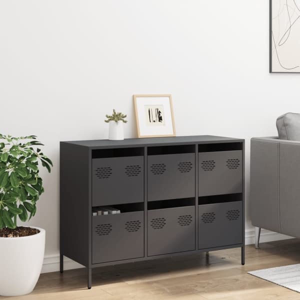 skænk 101,5x39x73,5 cm koldvalset stål sort