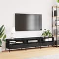 Pikkukuva 3 / 10: TV-teline musta 202x39x43,5 cm kylmävalssattua terästä