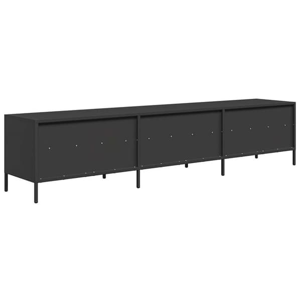 TV-teline musta 202x39x43,5 cm kylmävalssattua terästä