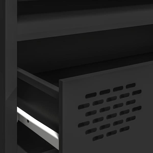 TV-teline musta 202x39x43,5 cm kylmävalssattua terästä