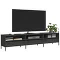 Pikkukuva 1 / 10: TV-teline musta 202x39x43,5 cm kylmävalssattua terästä