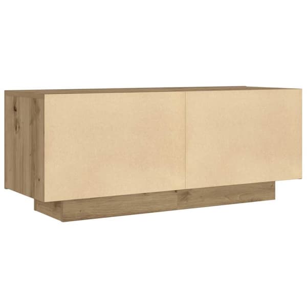TV-bänk med LED-lampor artisan ek 100x35x40 cm konstruerat trä