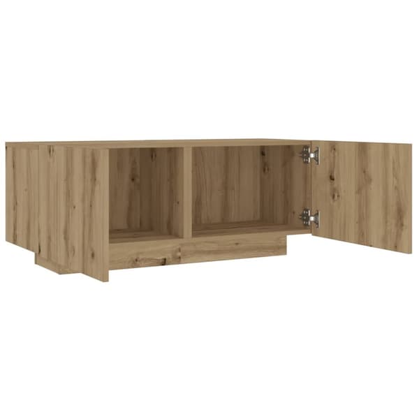 TV-bänk med LED-lampor artisan ek 100x35x40 cm konstruerat trä