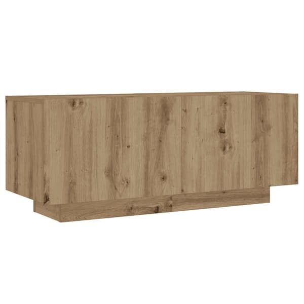 TV-bänk med LED-lampor artisan ek 100x35x40 cm konstruerat trä