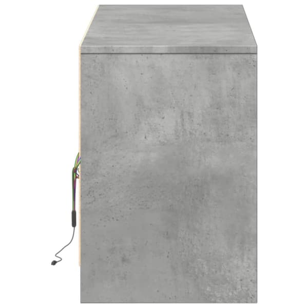 tv-bord med LED-lys 140x34x50 cm konstrueret træ betongrå