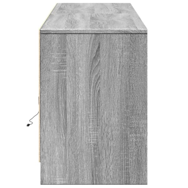 tv-bord m. LED-lys 180x34x50 cm konstrueret træ grå sonoma-eg