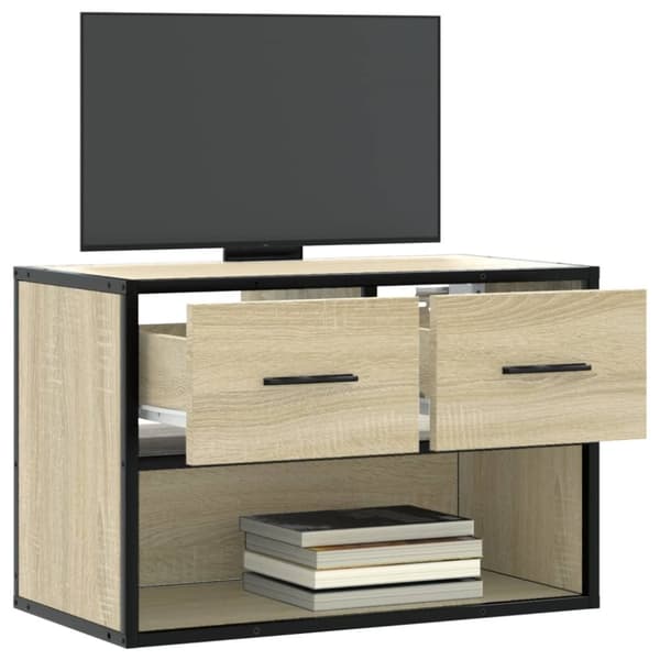 Tv-bänk sonoma-ek 60x31x39,5 cm konstruerat trä och metall