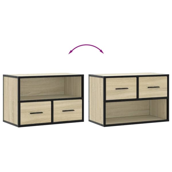 Tv-bänk sonoma-ek 60x31x39,5 cm konstruerat trä och metall