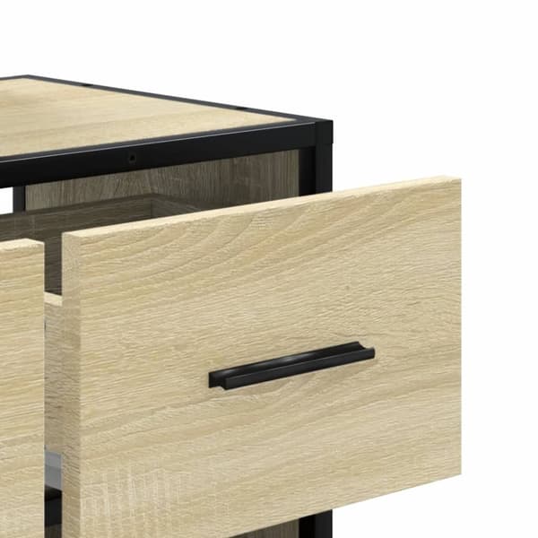 Tv-bänk sonoma-ek 60x31x39,5 cm konstruerat trä och metall