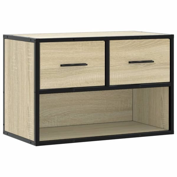 Tv-bänk sonoma-ek 60x31x39,5 cm konstruerat trä och metall