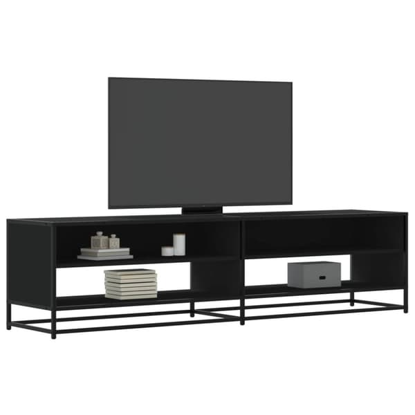Tv-bänk svart 180,5x40x46 cm konstruerat trä