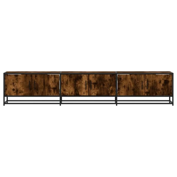 tv-bord 210x35x41 cm konstrueret træ røget egetræsfarve