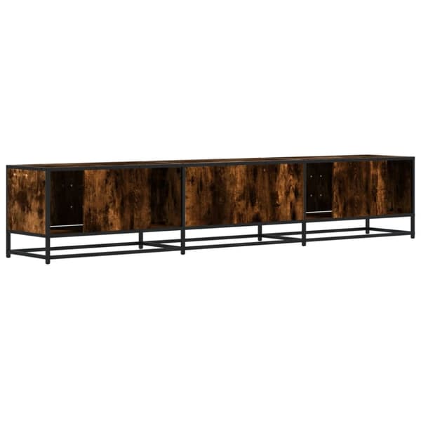 tv-bord 210x35x41 cm konstrueret træ røget egetræsfarve