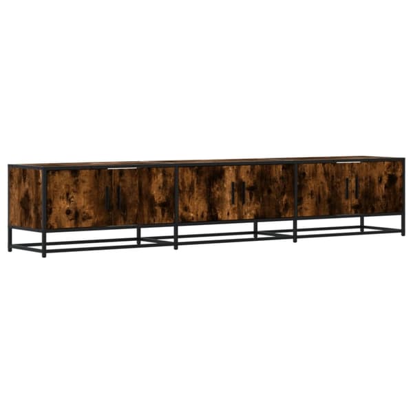 tv-bord 210x35x41 cm konstrueret træ røget egetræsfarve