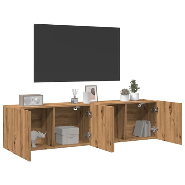 TV-kaapit seinäkiinnitettävä 2 kpl artesaani tammi 80x30x41 cm