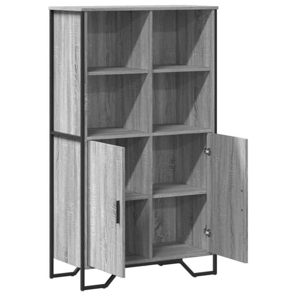 skab 79,5x35,5x137,5 cm konstrueret træ grå sonoma-eg