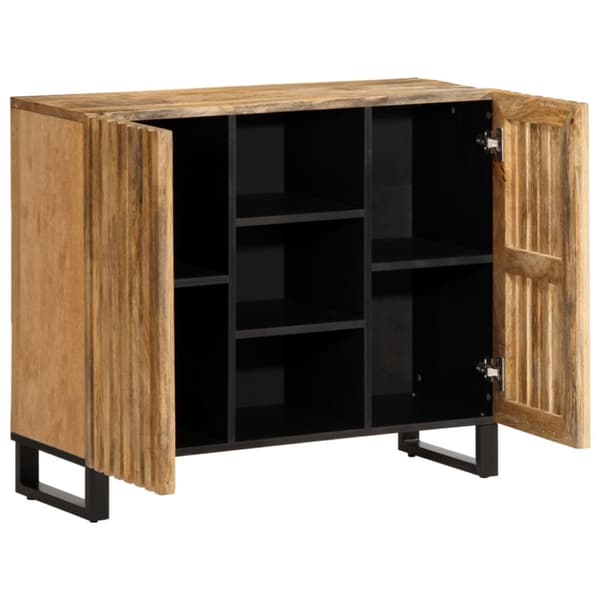 skænk 90x34x75 cm massivt ru mangotræ