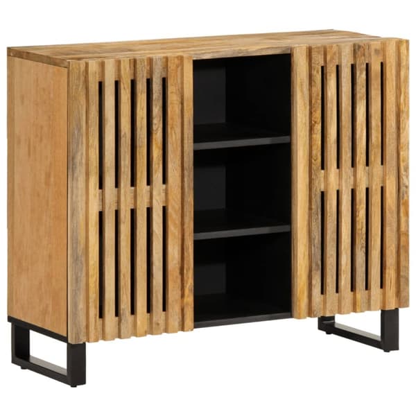 skænk 90x34x75 cm massivt ru mangotræ