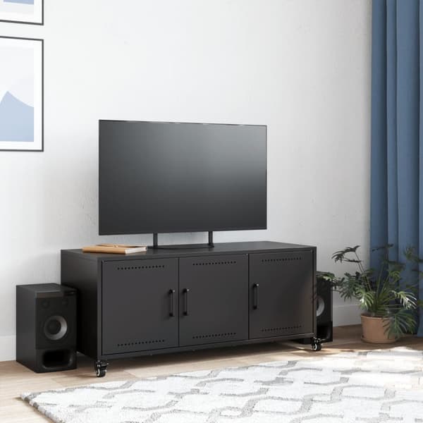 Tv-bänk svart 100,5x39x43,5 cm stål