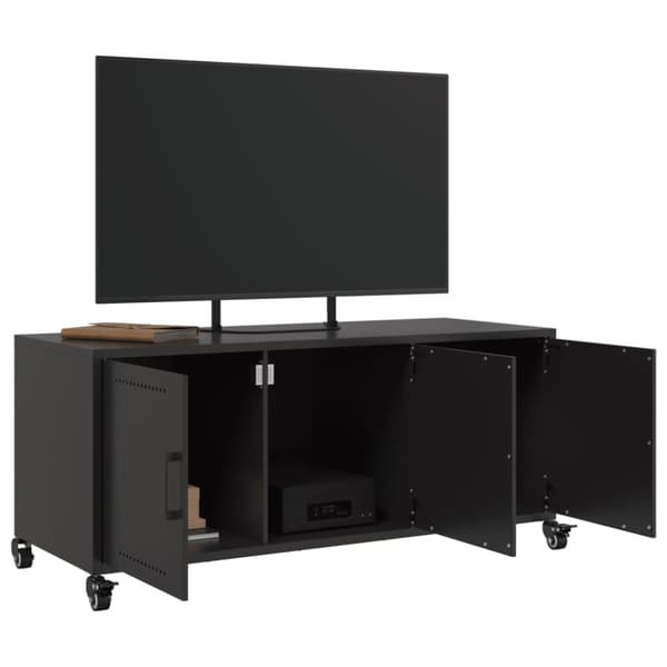 Tv-bänk svart 100,5x39x43,5 cm stål