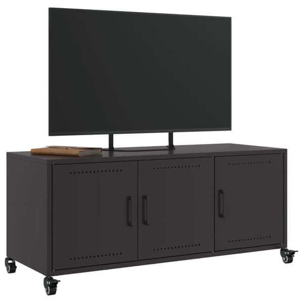 Tv-bänk svart 100,5x39x43,5 cm stål