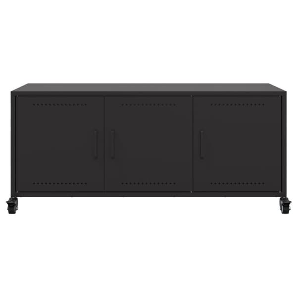 Tv-bänk svart 100,5x39x43,5 cm stål