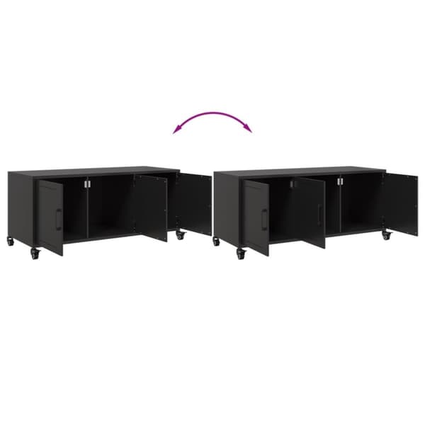 Tv-bänk svart 100,5x39x43,5 cm stål
