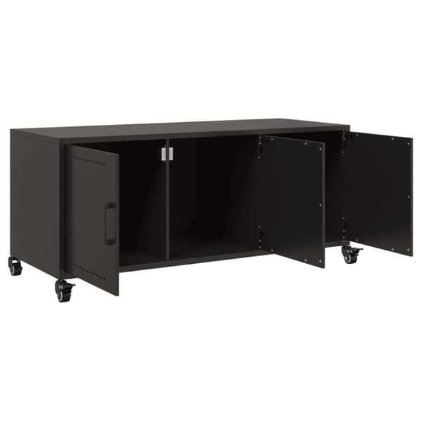 Tv-bänk svart 100,5x39x43,5 cm stål