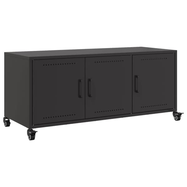 Tv-bänk svart 100,5x39x43,5 cm stål