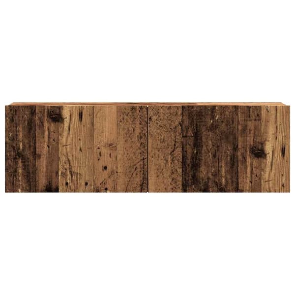 væghængt tv-bord 100x30x30 cm konstrueret træ gammelt træ-look